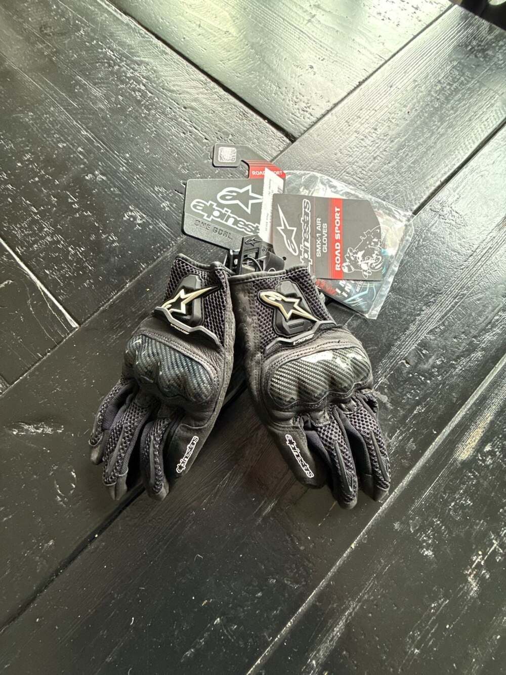 NWT! Alpinestars SMX-1 Air Size S Black Motorcycle Gloves